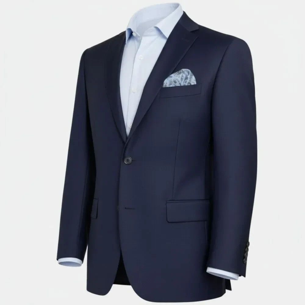 TOMMY HILFIGER Mens Blazer Sport Coat 2-Button Jacket 44R Navy Wool Blend